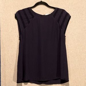 Navy sleeveless blouse
